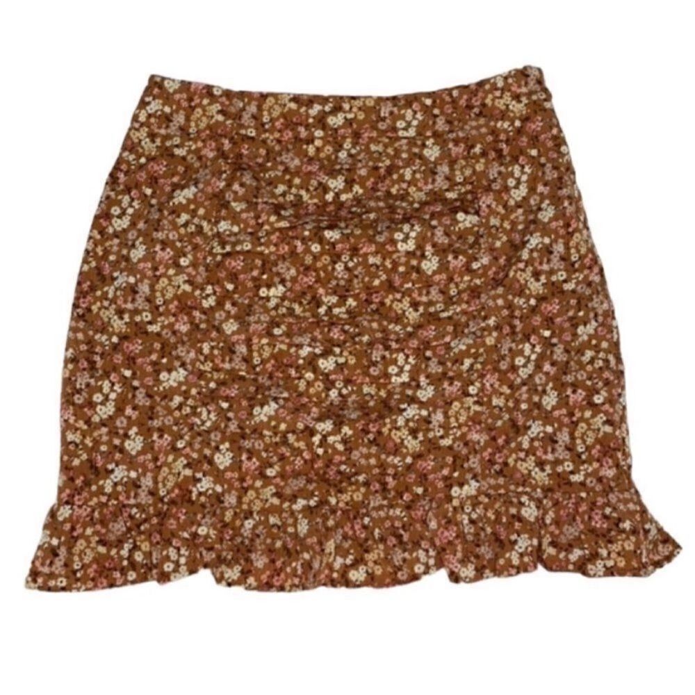 Paper Crane Floral Print Brown Skirt Set(Size Small) - Picture 5 of 7